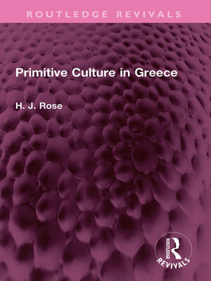 cover image of Primitive Culture in Greece